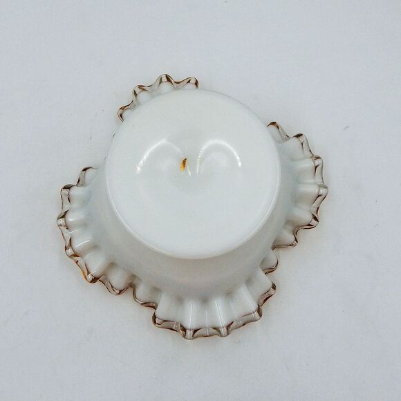 Fenton Charleton Rose Green Mist Silvercrest Compote Gold Trim Hand-painted - Picture 6 of 11